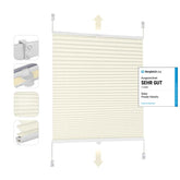 Sekey pleated blinds without drilling, beige